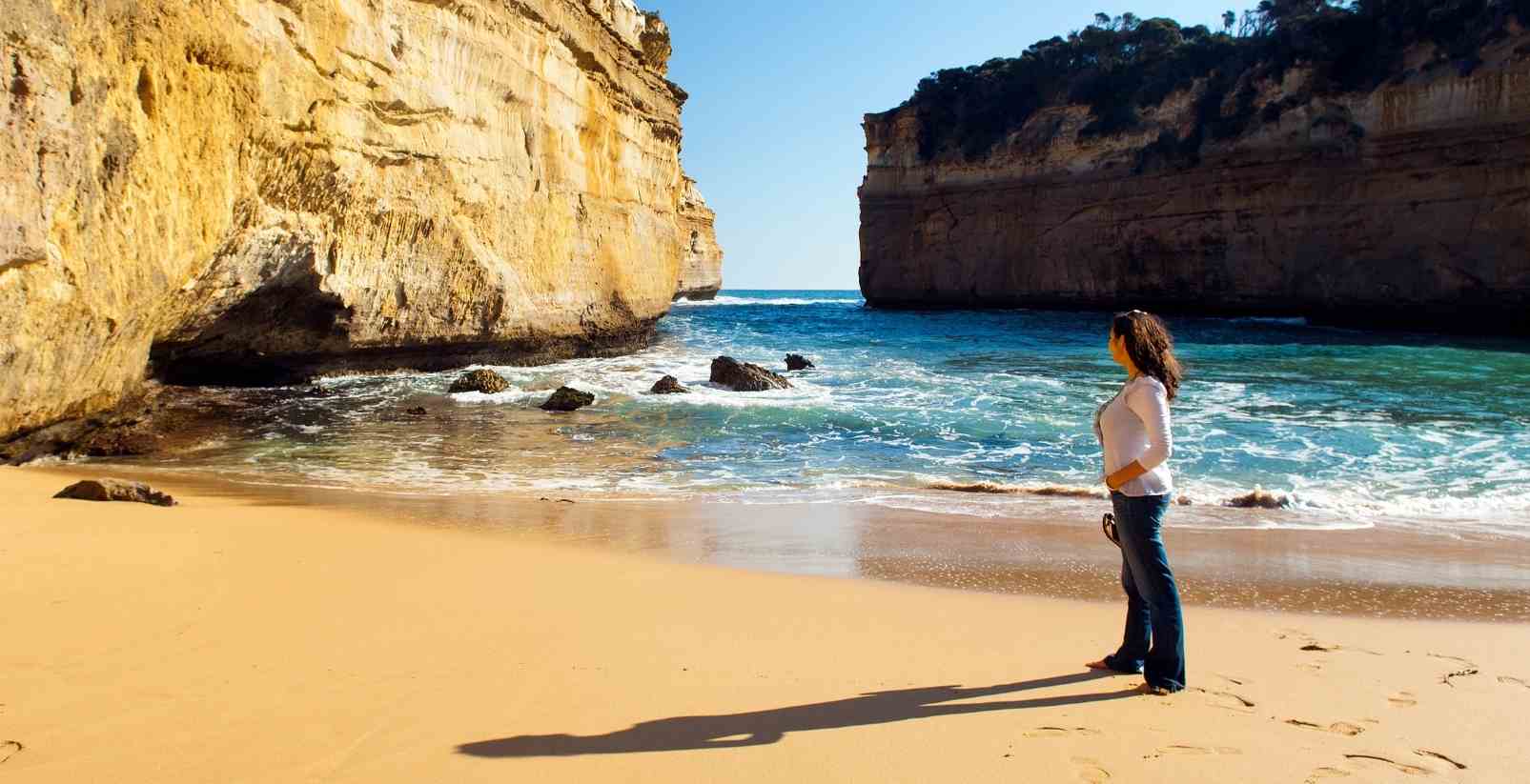 woman standing in loch ard gorge